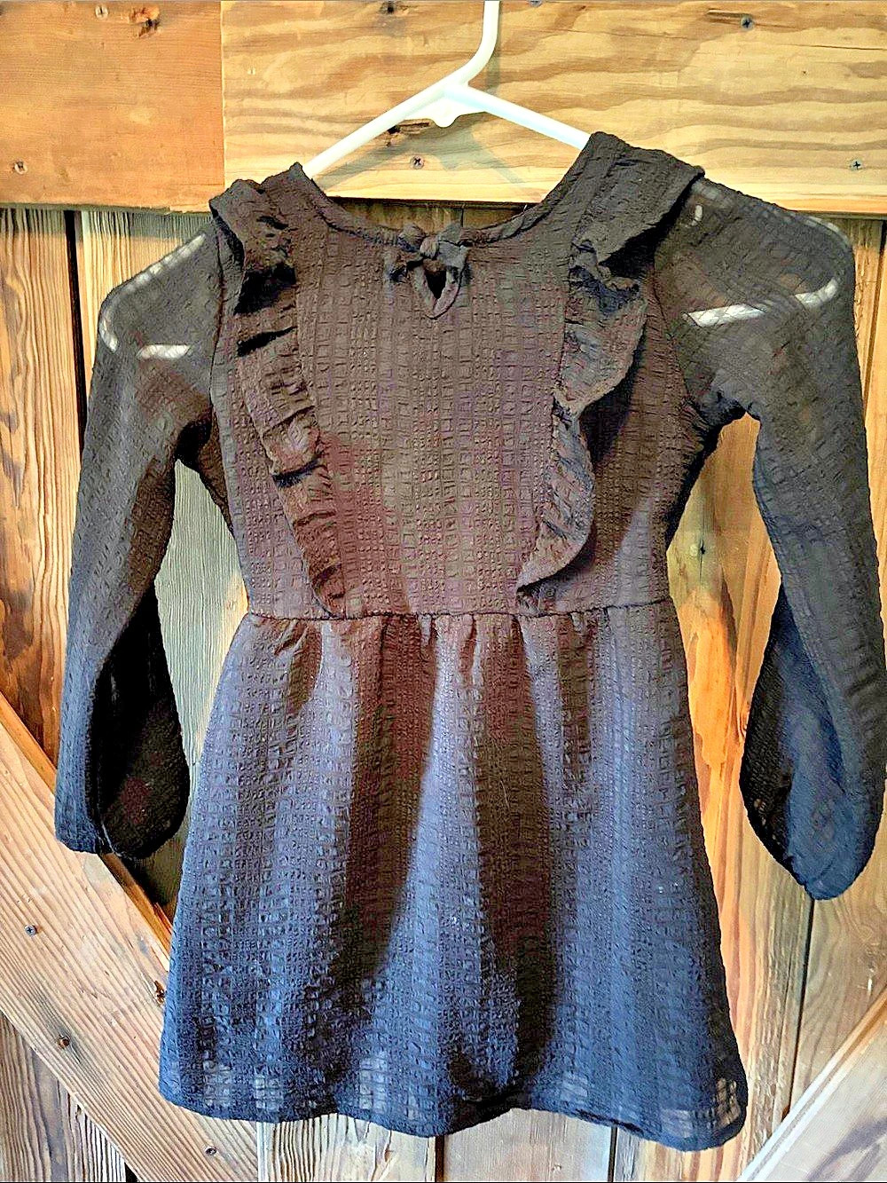 Wonder Nation Girls Black Ruffle Dress Size XS Like New